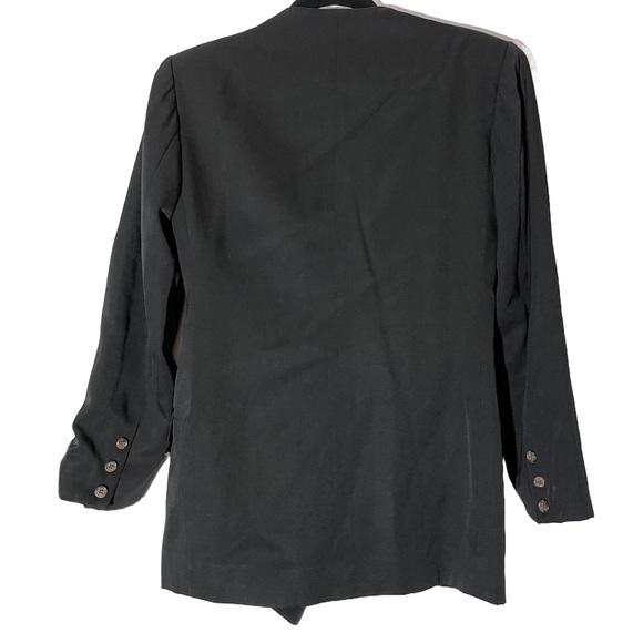 BERGDORF GOODMAN black 80s blazer jacket, on the plaza NEW YORK, Size US 4 - Picture 2 of 3